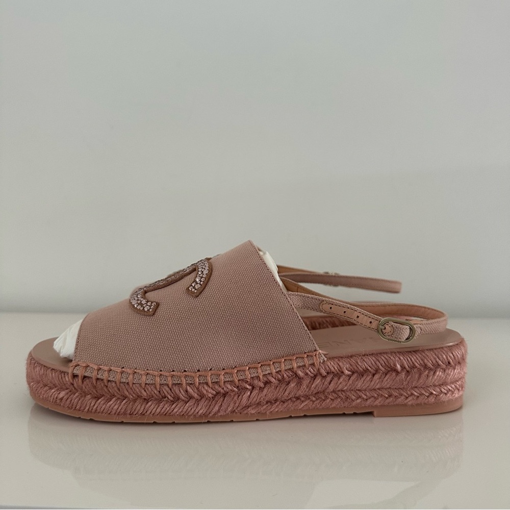 Chanel Women's Pink Espadrille Sandals - Picture 3 of 10